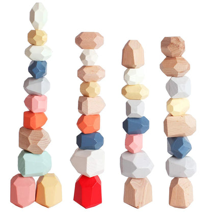 Pierres d'Équilibre en Bois Montessori