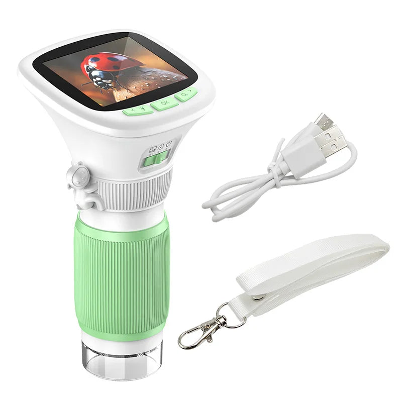 Microscope Portable pour Enfants avec Écran HD 2,4 Pouces - Mise au Point Rotative