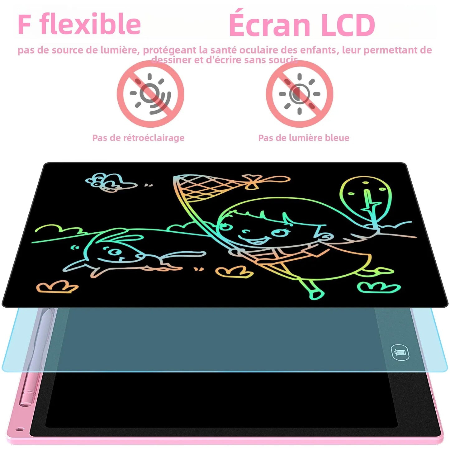 Ardoise Magique LCD 8,5 Pouces - Tablette de Dessin pour Enfants - Jouet Éducatif d'Apprentissage