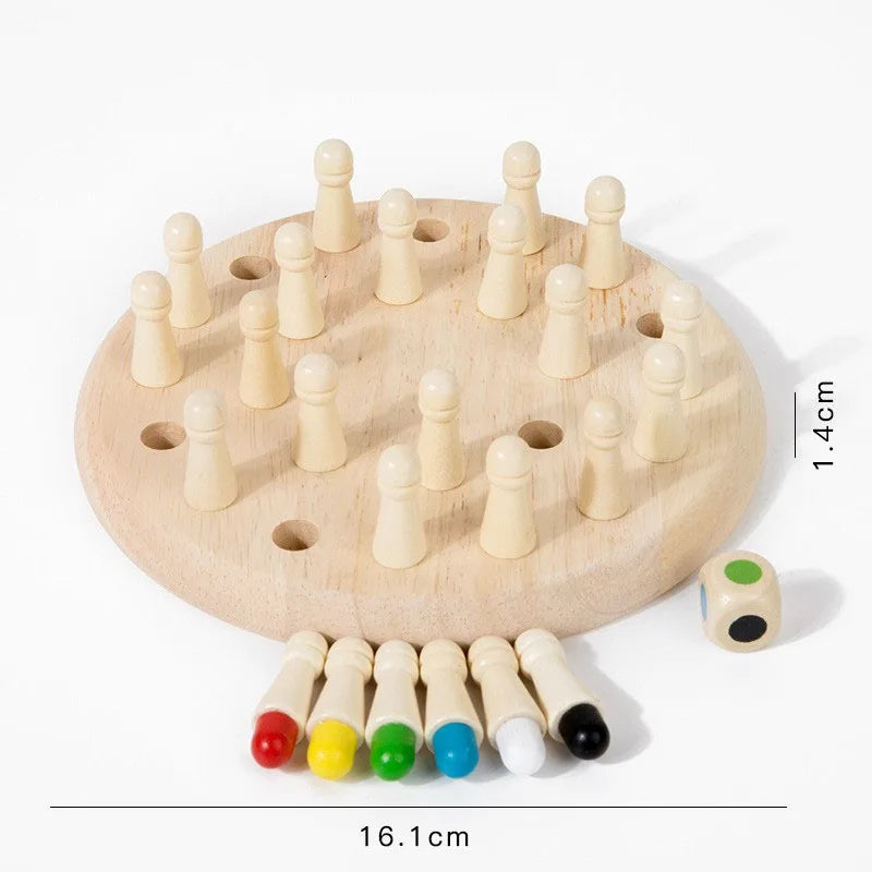 Jeu de Mémoire Montessori en Bois – Chevilles Colorées 2-6 Joueurs | Éveil 3 ans+