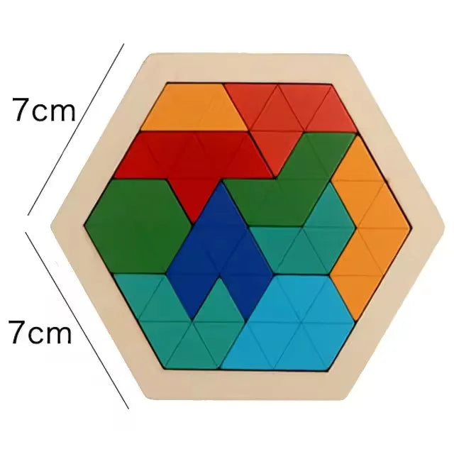 Puzzle Tangram Montessori en Bois - Jeu de Logique et Formes Géométriques 3-6 ans