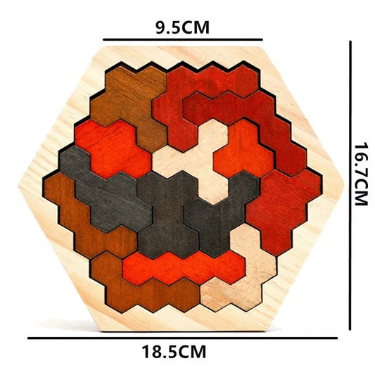 Puzzle en Bois Montessori Tangram Formes Géométriques - Jeu Éducatif Enfant 3-6 ans