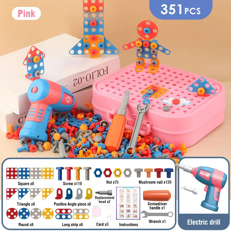 Mallette à Outils Électrique pour Enfants - Jeu de Construction Éducatif 211/351 Pièces