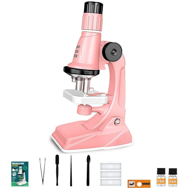 Microscope  Éducatif pour Enfants 200x-600x-1200x avec Lumière LED - Kit Science STEM