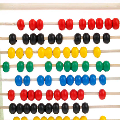 Boulier en Bois Montessori – 100 Perles Colorées | Apprentissage des Mathématiques 3-6 ans