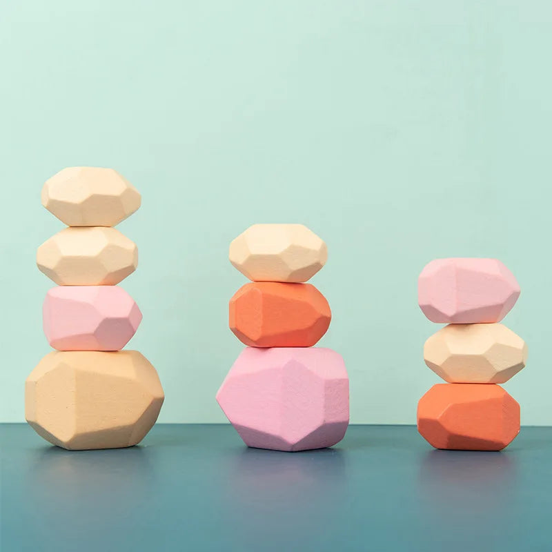 Pierres d'Équilibre en Bois Montessori