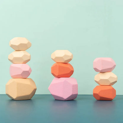 Pierres d'Équilibre en Bois Montessori