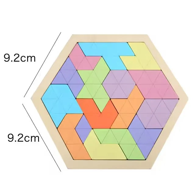 Puzzle Tangram Montessori en Bois - Jeu de Logique et Formes Géométriques 3-6 ans