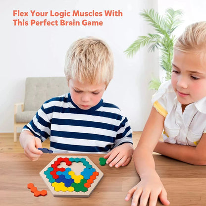 Puzzle en Bois Montessori Tangram Formes Géométriques - Jeu Éducatif Enfant 3-6 ans