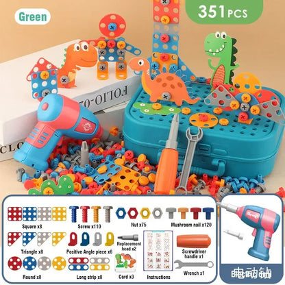Boîte à Outils 3D avec Perceuse Électrique - Puzzle de Construction Éducatif pour Enfants