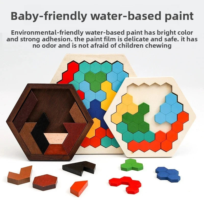 Puzzle Tangram Montessori en Bois - Jeu de Logique et Formes Géométriques 3-6 ans