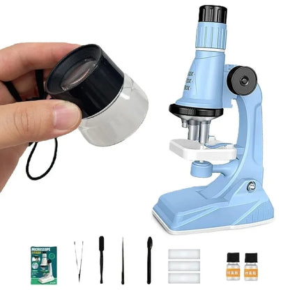 Microscope  Éducatif pour Enfants 200x-600x-1200x avec Lumière LED - Kit Science STEM